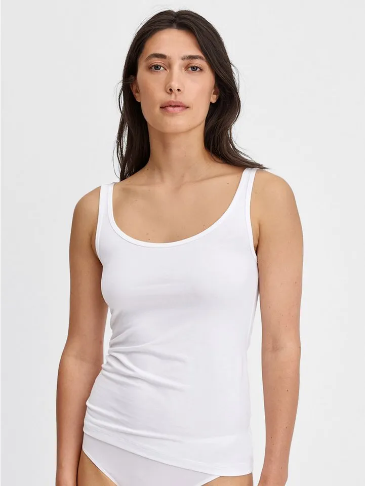 CALIDA CALIDA Unterhemd Essential Cotton Damen (1-St) weich, elastisch und zeitlos, Weiß, – Produktbild 3 von 5