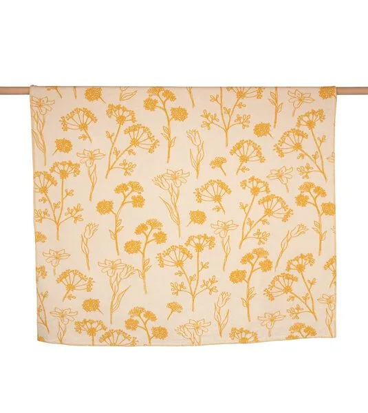 david fussenegger David Fussenegger Kuscheldecke Jade Blumen aus Biobaumwolle, Gelb, – Produktbild 1 von 3