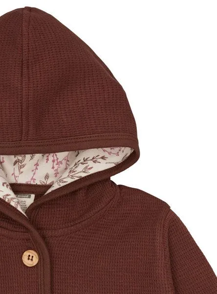 loud + proud loud + proud Babys & Kinder Jacke in Waffeloptik, GOTS-zertifiziert, Wood(braun), – Produktbild 4 von 4