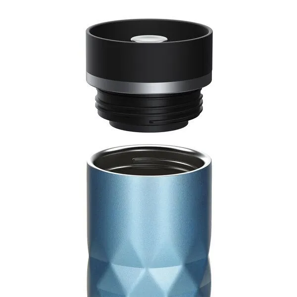 elasto elasto Edelstahl Thermobecher Diamond - 450 ml - auslaufsicherer Verschluss, Aquamarin blau, – Produktbild 2 von 4