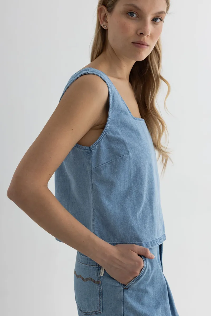 TWOTHIRDS TWOTHIRDS Damen vegan Oberteil Alagadi Denim Hellblau, Hellblau, – Produktbild 2 von 2