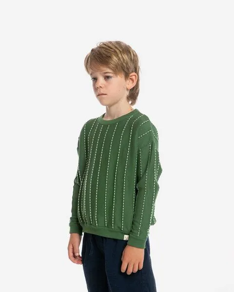 MATONA Matona Pullover | Striped Sweater | aus Bio-Baumwolle | GOTS-zertifiziert, Fir, – Produktbild 1 von 4