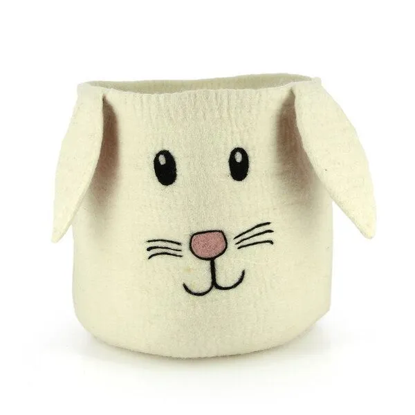 GLOBO Fair Trade GLOBO Fair Trade Korb TIERE aus Filz, verschiedene Motive fürs Kinderzimmer, Hase, – Produktbild 1 von 1