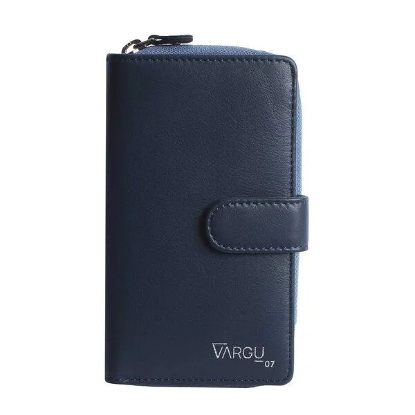 Vargu Vargu Echtleder Geldbörse SABA 1-A, Navy - blue, – Produktbild 2 von 3