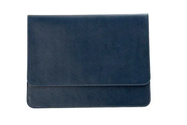 GREVIRO GREVIRO Tablet Tasche aus Kaktusleder (vegan) - für iPad Pro / iPad Air / Surface / Galaxy Tab, Blau glatt, – Produktbild 1 von 4