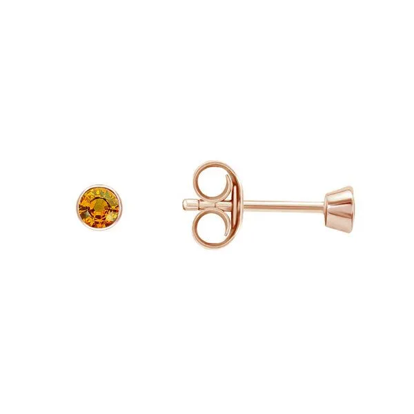 Eppi Eppi Silberne Ohrstecker mit Padparadscha Saphiren in Bezelfassung Tofine, Rosa, – Produktbild 3 von 4