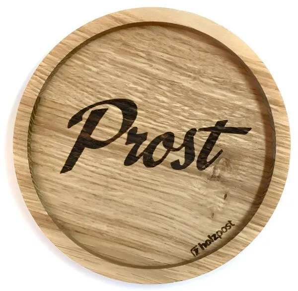 holzpost holzpost Eichenholz-Untersetzer mit Gravur – Glasuntersetzer aus Deutschland – Produktbild 7 von 8