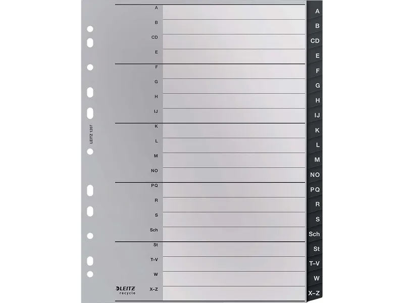 Leitz Leitz Recycle Register, PP, extrabreit, A-Z, 20 Blatt – Produktbild 1 von 2