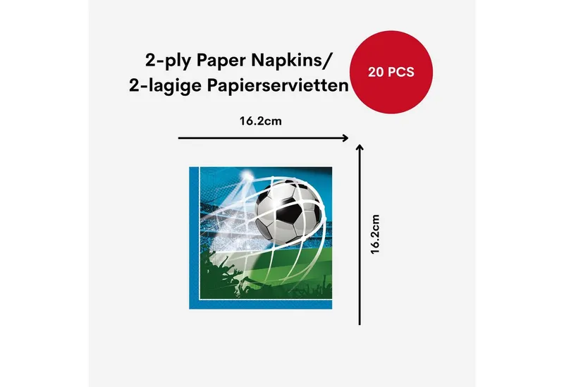 Procos Einweggeschirr-Set Fussball Partygeschirr Set 52-tlg Kindergeburtstag Football Teller, 16 Personen, Bunt, – Produktbild 5 von 5