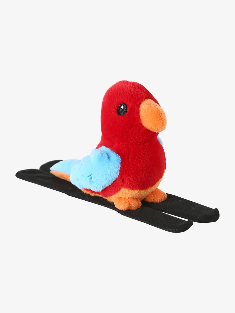Vertbaudet Plüsch Schnapparmband Papagei für Baby und Kinder, Rot, – Produktbild 3 von 4
