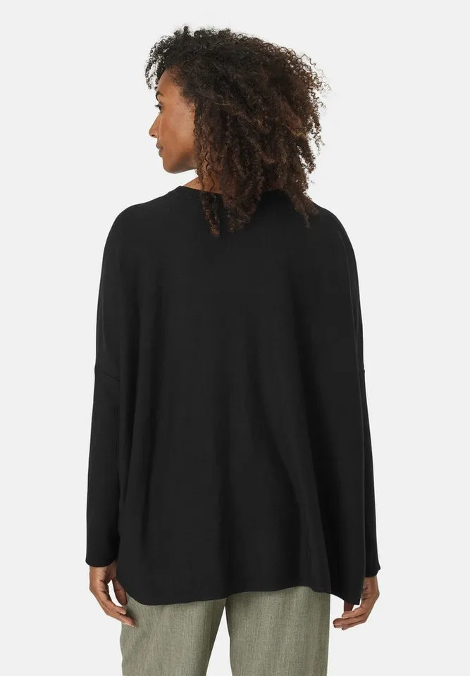 MASAI MASAI Strickpullover MaFronia Luftige Weite, feiner Griff, dezentes Design, Schwarz, – Produktbild 5 von 5