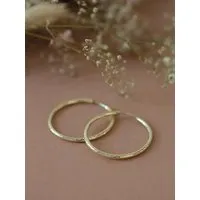 pikfine pikfine Facettierte Creolen "Linje" / silber oder vergoldet, Gold, – Produktbild 1 von 1
