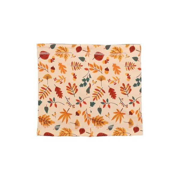 Walkiddy Kinder Loop-Schal GOTS-zertifiziert aus Bio-Baumwolle mit Herbstblättern – Walkiddy, Beige, – Produktbild 3 von 3