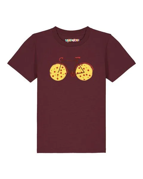 watabout.kids watabout.kids T-Shirt Kinder Pizza Fahrrad, Burgundy, – Produktbild 1 von 2