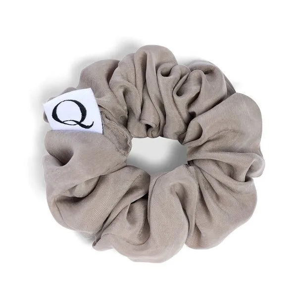 Qupro Qupro Scrunchies 2er - mit Cupro, innen Sprialgummi, Silver grey, – Produktbild 2 von 3