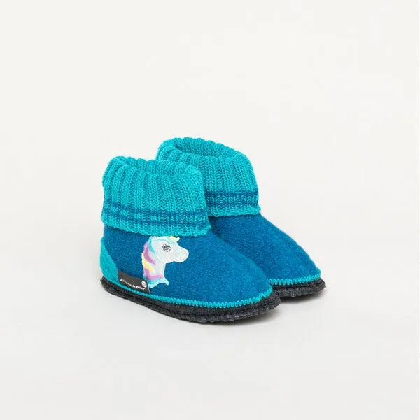 Kitz-Pichler Kitz-Pichler Hüttenschuhe LM Kauns Einhorn, Hell-blau, – Produktbild 1 von 4