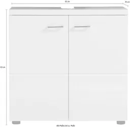 trendteam Waschbeckenunterschrank Nightlife Waschbeckenunterschrank mit 2 Türen - (B/T/H) 65/35/63 cm – Produktbild 1 von 1