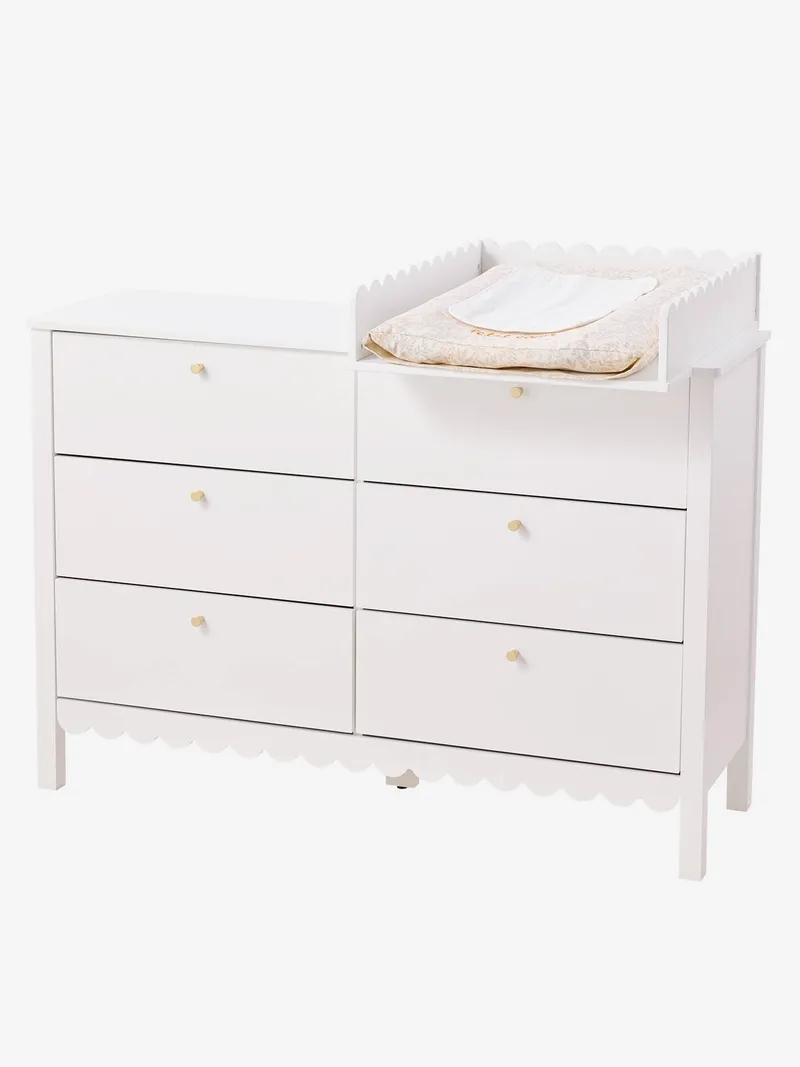 Vertbaudet Doppel-Kommode FESTON mit 6 Schubladen Tiefe 42cm Kinderzimmer, Weiß, – Produktbild 3 von 4