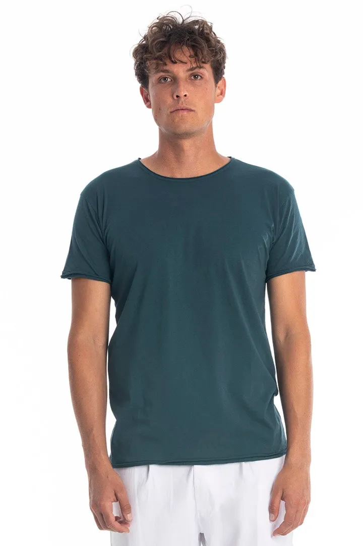 RAVENS VIEW IBIZA RAVENS VIEW IBIZA Herren vegan T-Shirt Runder Wilder Ausschnitt Ozeanblau, Teal, – Produktbild 2 von 2