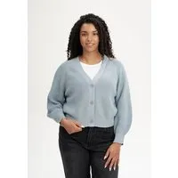 MELA MELA Rippstrick Cardigan Style BHUMA aus 100% Bio-Baumwolle, Cloudy blue, – Produktbild 1 von 2
