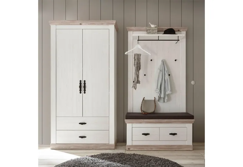 Home affaire Garderobenschrank Florenz Höhe ca, 200 cm, Weiß, – Produktbild 1 von 5