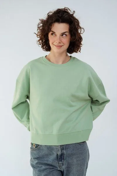 Kultgut Kultgut Goodness Sweater 100% Bio-Baumwolle - Ein schöner Allrounder im Boxistyle, Grün, – Produktbild 2 von 3