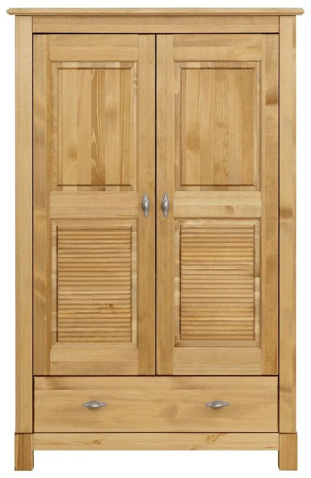 OTTO home Wäscheschrank Rauna (B/H/T ca. 96/155/38 cm) aus massiver Kiefer, FSC®, 2-türig, 96cm breit, Beige, – Produktbild 4 von 5