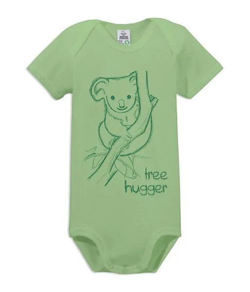 kippie kippie veganer Kurzarm Baby Body aus GOTS Bio-Baumwolle – Tree Hugger, Grün, – Produktbild 1 von 1