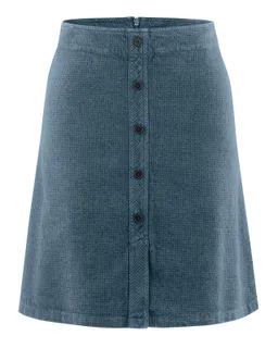 HempAge Hempage Damen vegan Rock Mit Knopfleiste Taubenblau – Produktbild 1 von 1