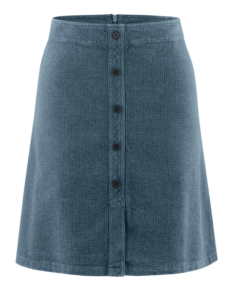 HempAge Hempage Damen vegan Rock Mit Knopfleiste Taubenblau, Blau, – Produktbild 1 von 2