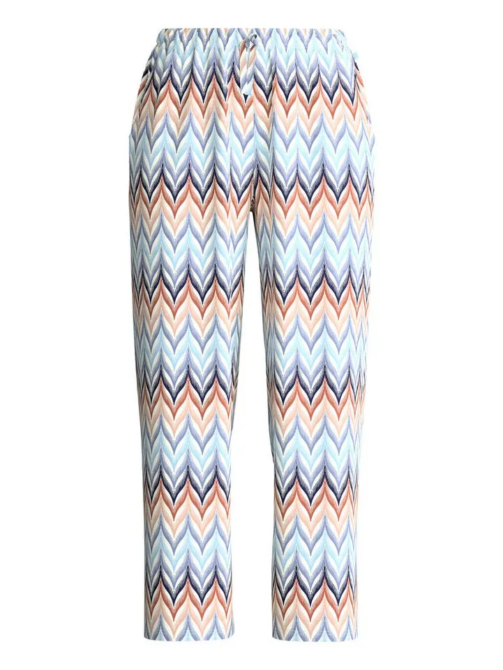 CALIDA CALIDA Pyjamahose Favourites Tiles Damen (1-tlg) glatt, weich und luftig, Blau, – Produktbild 1 von 5