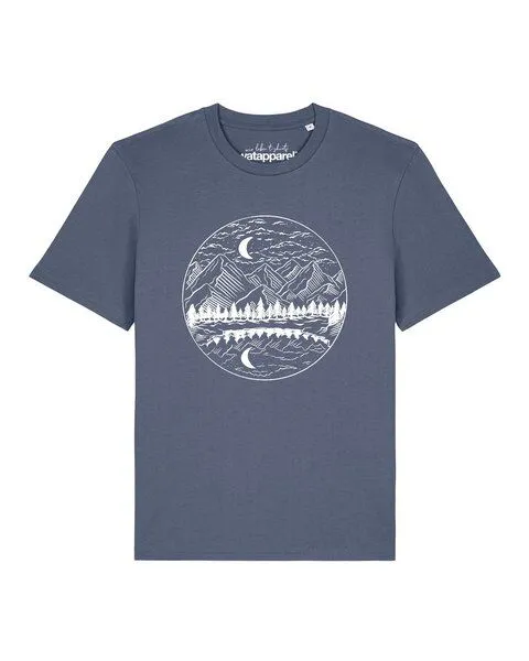 watapparel watapparel T-Shirt Unisex Mountains by night, Black, – Produktbild 1 von 2