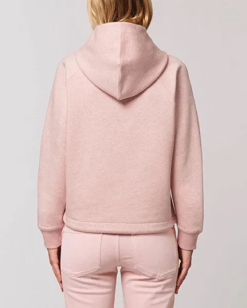 Human Family Human Family Kurzer Damen Hoodie "Invent - LIMITED", Rosa-meliert, – Produktbild 4 von 4