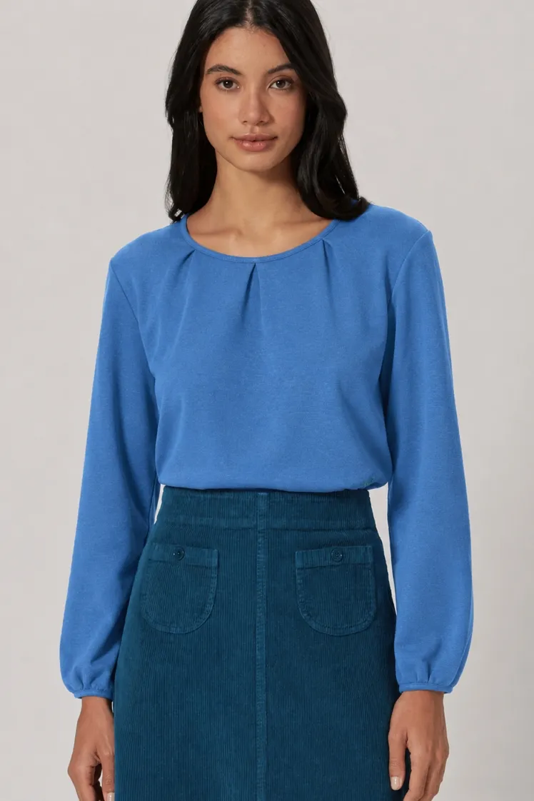 HempAge Hempage Damen vegan Langarm Top In Ozeanblau, Blau, – Produktbild 3 von 4