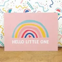 Bow & Hummingbird Bow & Hummingbird Postkarte "Hello little one" (rosa) aus Recyclingpapier – Produktbild 1 von 1