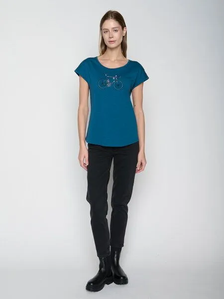 GreenBomb GREENBOMB Bike Norway Cool - Sportliches T-Shirt aus Bio-Baumwolle / hochwertiger Print / GOTS / Fair & Vegan, Blau (rich blue), – Produktbild 2 von 4