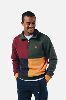 Trendsplant Trendsplant Herren vegan Pullover Half Zip Harlekin Color Block – Produktbild 1 von 1