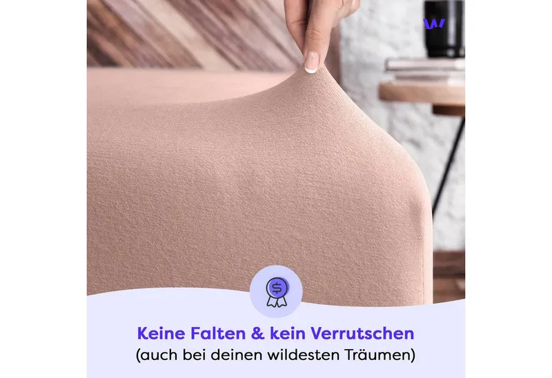 Wolkenfeld Spannbettlaken Boxspringbett Bettlaken - Spannbetttuch für Matratzen bis 40cm, Jersey, Gummizug: rundum, (1 Stück), Elastisch & Rutschfest: 90x200, 140x200, 160x200, 180x200 & Übergrößen, Rosa, – Produktbild 4 von 5