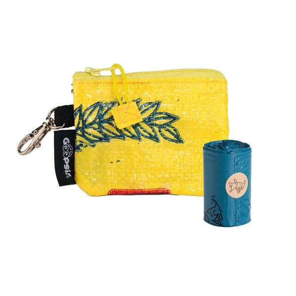 GOOPSI GOOPSI Kotbeutelspender upcycling aus Reissack, Kotbeuteltasche, Fairtrade, Gelb, – Produktbild 1 von 4