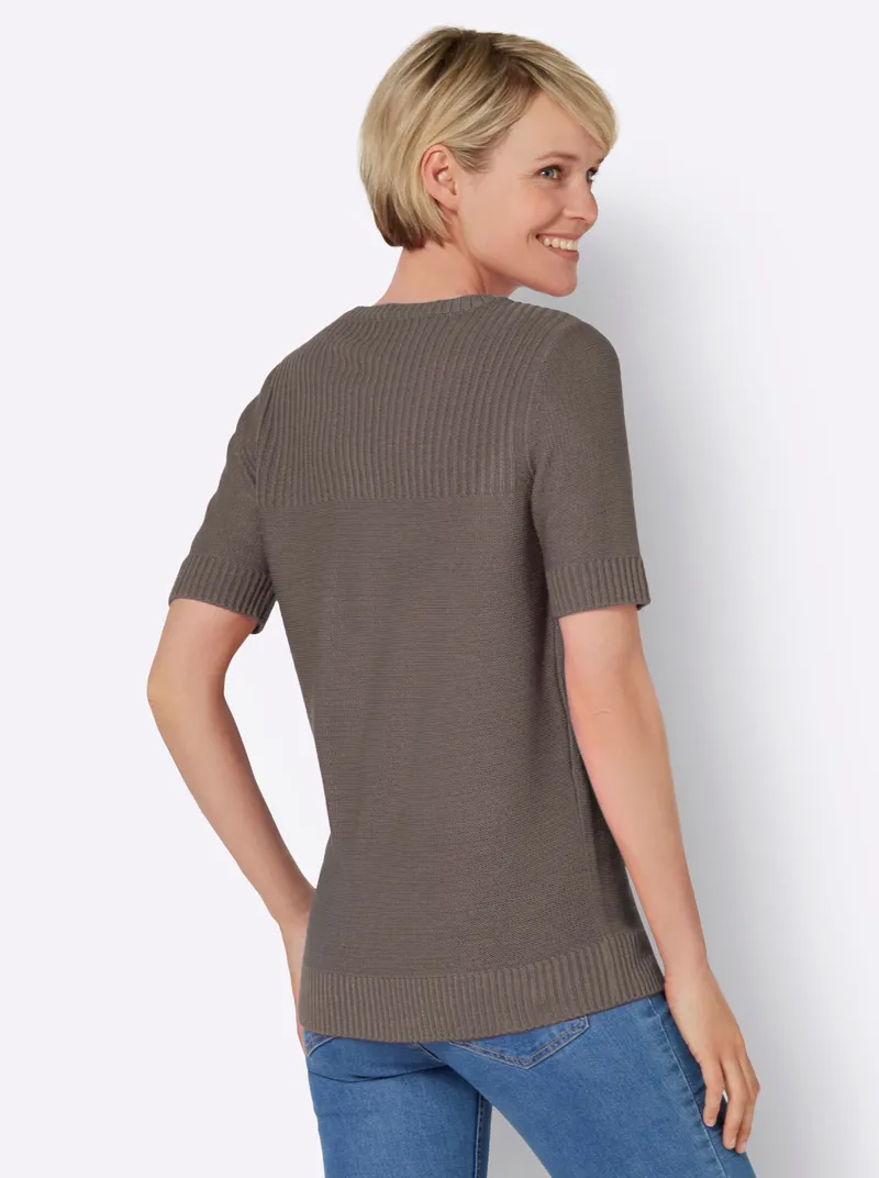 Witt Kurzarmpullover, Taupe, – Produktbild 1 von 2