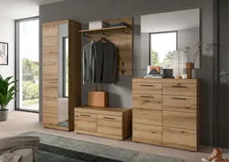 Home affaire Schuhschrank SIENA, Breite 90 cm, 2 Türen, 2 Einlegeböden, 3 Fächer, 2 Schubkästen (1-St., hochwertige Rillenfräsung in MDF Front) Schuhkommode, Kommode, Anrichte, Sideboard – Produktbild 1 von 1