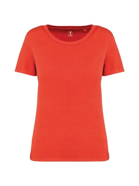 YTWOO YTWOO Ausgewaschenes Damen T-Shirt aus 100% Bio-Baumwolle, Orange, – Produktbild 1 von 4