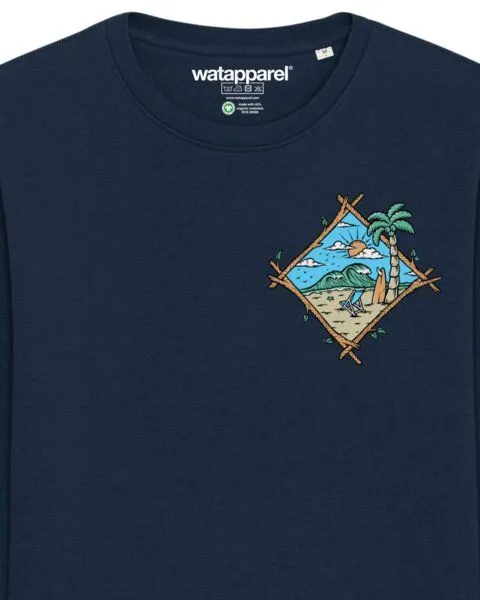 watapparel watapparel Sweatshirt Unisex Beach is calling, French navy, – Produktbild 3 von 3