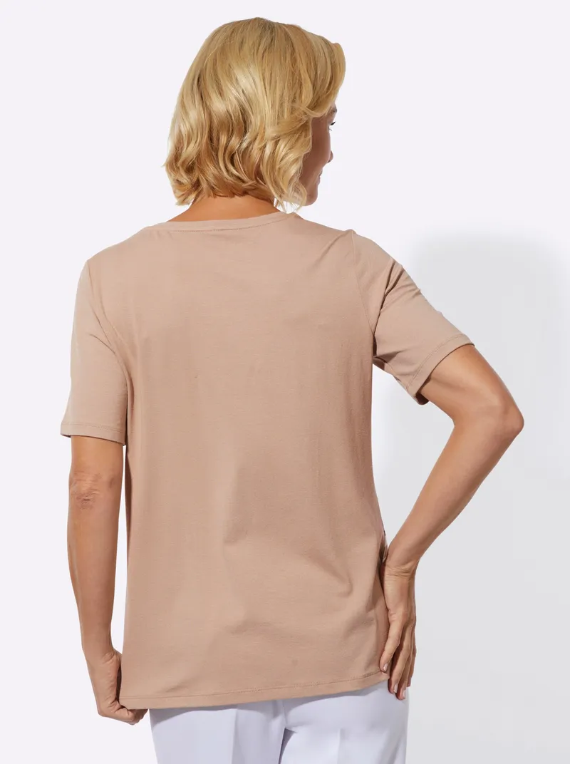 Witt Rundhalsshirt sesam-ecru-bedruckt, Sesam-ecru-bedruckt, – Produktbild 2 von 2