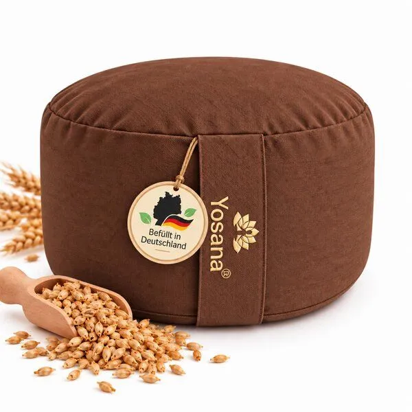 Yosana Yosana Yogakissen rund, Meditationskissen 30x15cm, Erdbraun, – Produktbild 6 von 8