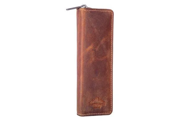 Alpenleder Alpenleder Stifteetui ZWOA, Wild camel (braun antik), – Produktbild 2 von 3
