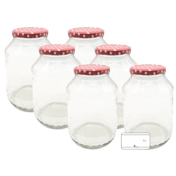 mikken mikken Große Einmachgläser 2650 ml Vorratsgläser mit Deckel (TO100) – Produktbild 1 von 2