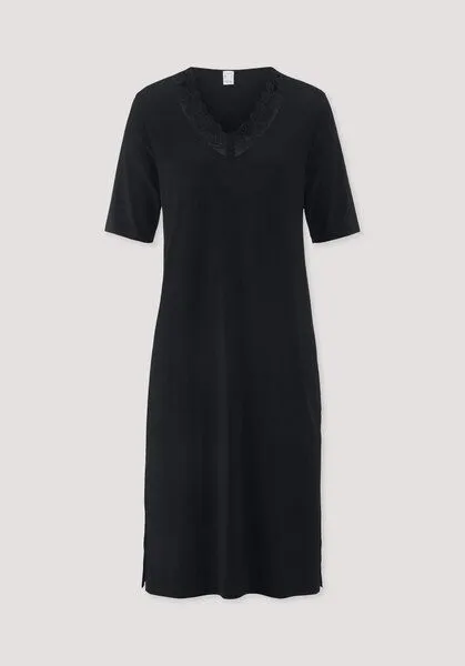 hessnatur hessnatur Kurzarm Nachthemd PURE SENSE aus TENCEL Modal, Schwarz, – Produktbild 4 von 4