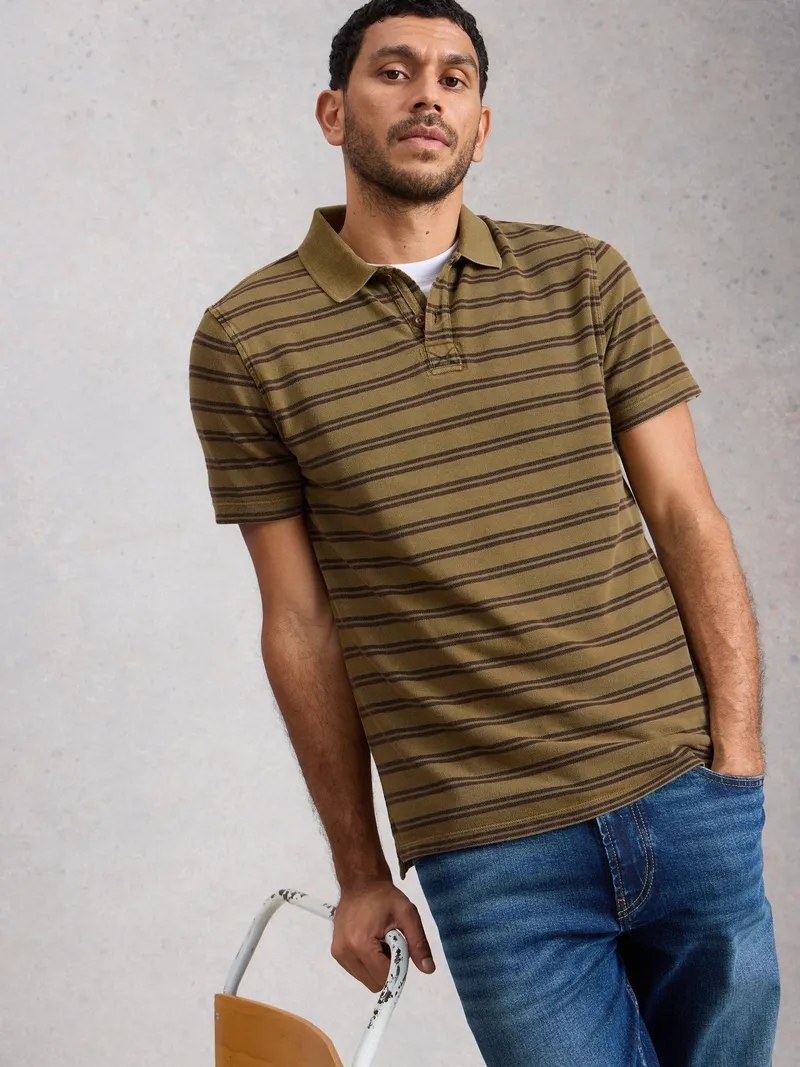 White Stuff Polohemd Utility - M/R, Grün multi, – Produktbild 1 von 4
