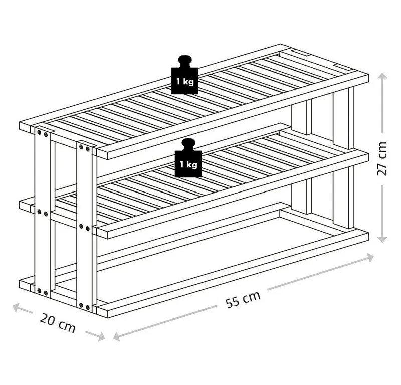Kesper Kesper Ablageregal Küchenregal, 1-tlg., aus 100% FSC®-zertifiziertem Holz, Beige, – Produktbild 3 von 3